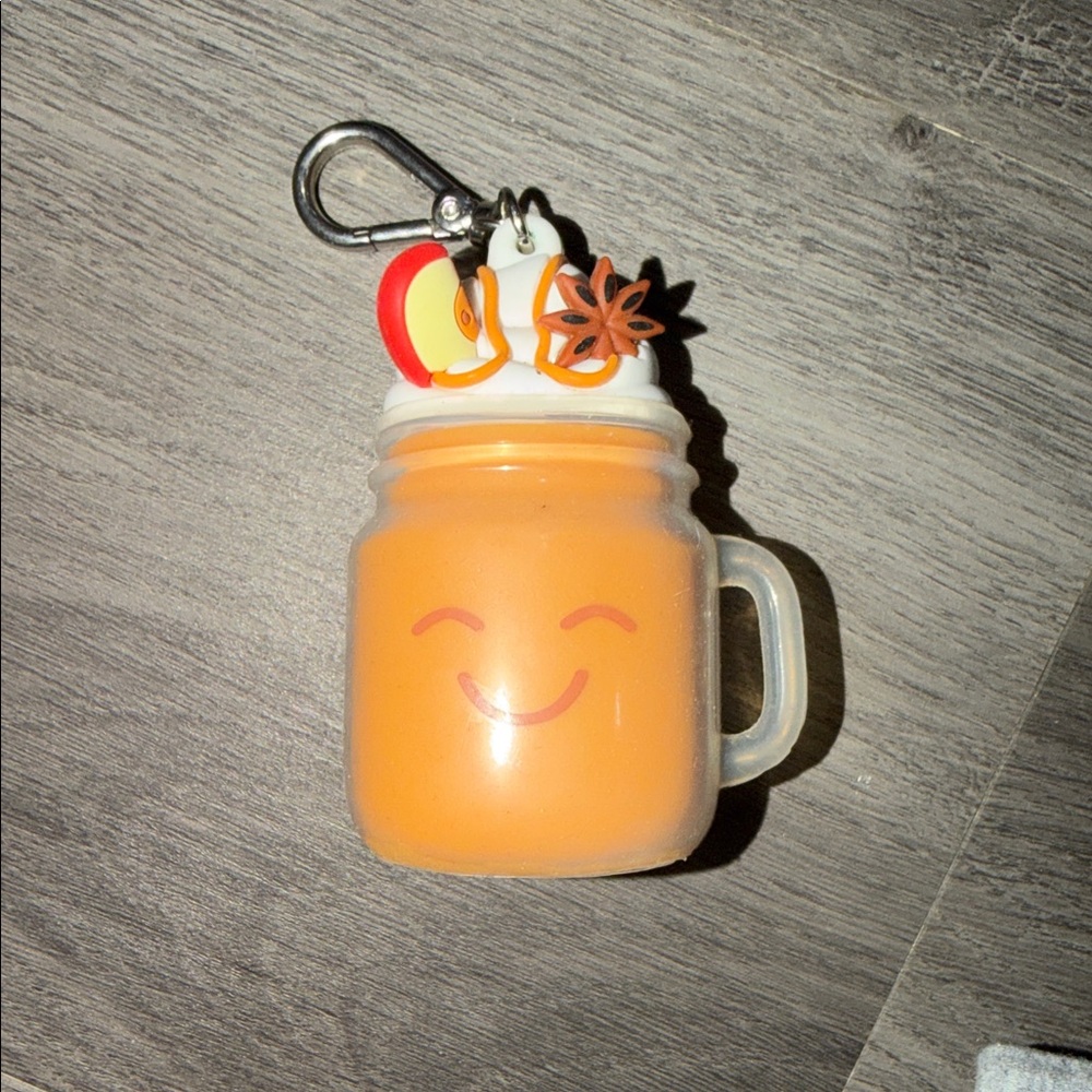 Bath & Body Works Orange Smiling Mason Jar Keychain Charm